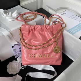 Темно-розовый Chane1 23S AS3980 Мини-сумка Chanel 22 покорила сер
