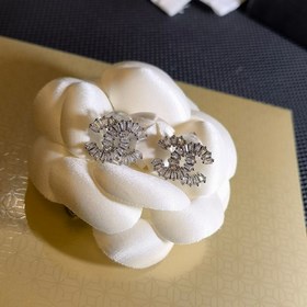Chanel импортные серьги-гвоздики с буквамиз кристаллов Swarovski.