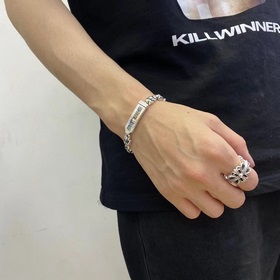 Chrome Hearts, серебряный браслет с классическим элементом Rollin