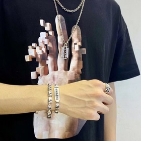 Chrome Hearts, серебряный браслет с классическим элементом Rollin