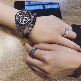 Подлинный браслет Chrome Hearts из 8 серебряных бусин с черным ок