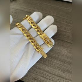 Кро-Сердце, крест-цветок, 24-каратное золото, браслет Размеры： 18