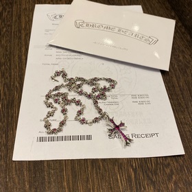 Chrome Hearts TinyE Красный бриллиант в форме креста с подвеской