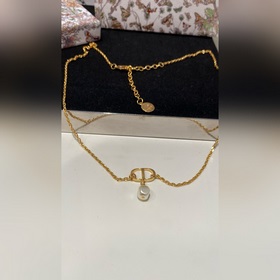 Ожерелье Dior cd с подвеской виде жемчужины Ожерелье с жемчужинам