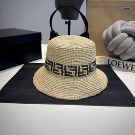 Новая модель шляпы FD Fendi, изготовлена из рафии, с комбинирован
