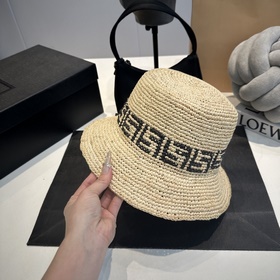Новая модель шляпы FD Fendi, изготовлена из рафии, с комбинирован