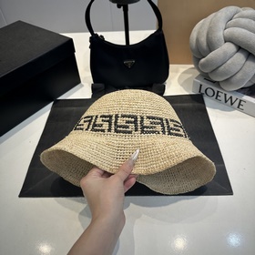 Новая модель шляпы FD Fendi, изготовлена из рафии, с комбинирован