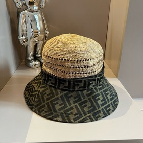 Новая модель шляпы FD Fendi, изготовлена из рафии, с комбинирован