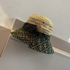 Новая модель шляпы FD Fendi, изготовлена из рафии, с комбинирован