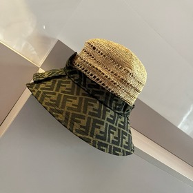 Новая модель шляпы FD Fendi, изготовлена из рафии, с комбинирован