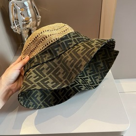 Новая модель шляпы FD Fendi, изготовлена из рафии, с комбинирован
