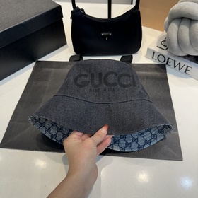 GUCCI 2025 новая модель джинсовой кепки в стиле рыбацкой шапки, о