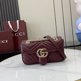 Оригинальная кожа Новинка Мини-сумка GG Marmont стеганым узором.