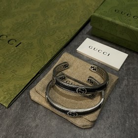 Gucci Черный браслет из эмали в стиле ретро с двойным логотипом G