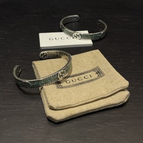 Gucci Браслет с бирюзой и двойной буквой G, модный дизайн, винтаж
