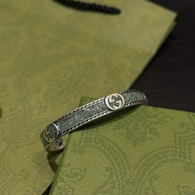 Gucci Браслет с бирюзой и двойной буквой G, модный дизайн, винтаж