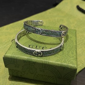 Gucci Браслет с бирюзой и двойной буквой G, модный дизайн, винтаж