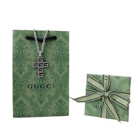 GUCCI G-Cube крест-кулон в стиле ретро, серебристый, для пар, экс