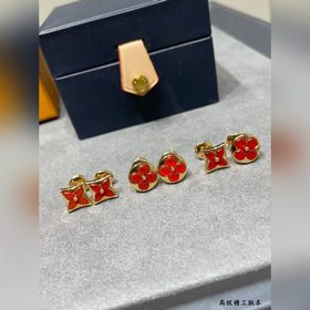 Высококачественные серьги LV в форме уток с красными ушами. Прекр