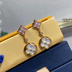 LV High Jewellery серьги с двумя цветами, прекрасные цветы распус