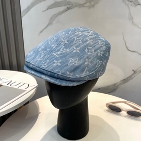 Новая кепка LV Louis Vuitton с кожаным козырьком и кожаным ремешк