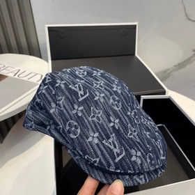 Новая кепка LV Louis Vuitton с кожаным козырьком и кожаным ремешк