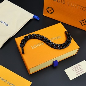 Браслет для пар Louis Vuitton с цепочкой в стиле кубинской цепи. 