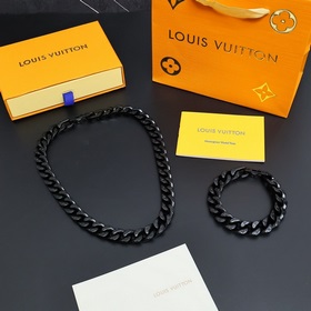Браслет для пар Louis Vuitton с цепочкой в стиле кубинской цепи. 