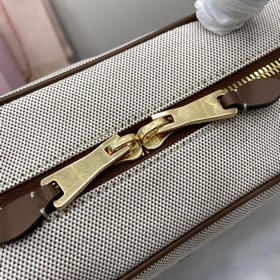 Новая модель MIU оригинальная сумка из канваса с коричневым ремне