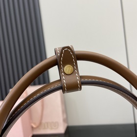 Новая модель MIU оригинальная сумка из канваса с коричневым ремне