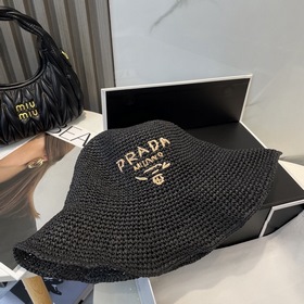 Новая модель шляпы Prada из рафии, полностью ручной работы, огран