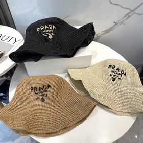 Новая модель шляпы Prada из рафии, полностью ручной работы, огран