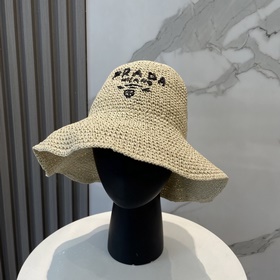 Новая модель шляпы Prada из рафии, полностью ручной работы, огран