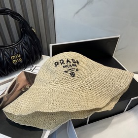 Новая модель шляпы Prada из рафии, полностью ручной работы, огран