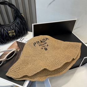 Новая модель шляпы Prada из рафии, полностью ручной работы, огран