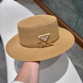【PRADA Пrada】 Новая модель 2023 года： соломенная шляпа-котел в пл