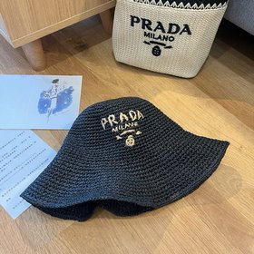 PRADA 2025 летняя складная шляпа, полностью связанная крючком, об