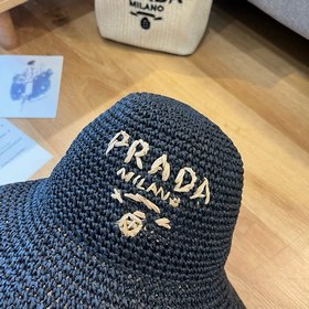 PRADA 2025 летняя складная шляпа, полностью связанная крючком, об