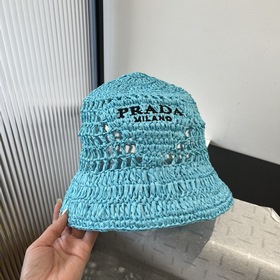 PRADA Плетеный шляп, рыбацкая шляпа, ручной работы, официальная н