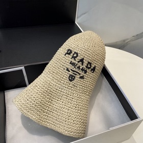 Новая модель шляпы Prada из рафии, полностью ручной работы, огран