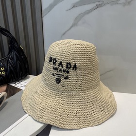 Новая модель шляпы Prada из рафии, полностью ручной работы, огран