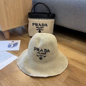 PRADA 2025 летняя складная шляпа, полностью связанная крючком, ок