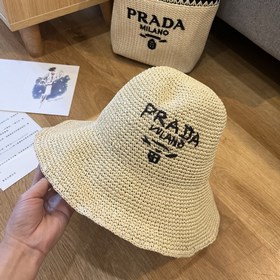 PRADA 2025 летняя складная шляпа, полностью связанная крючком, ок