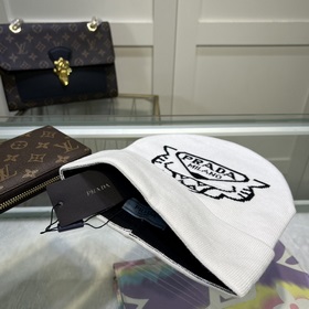 Новейшая шерстяная вязаная шапка от официального сайта PRADA, точ