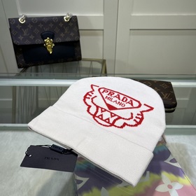 Новейшая шерстяная вязаная шапка от официального сайта PRADA, точ