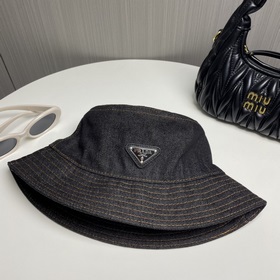 Prada высококачественная джинсовая кепка-рыбачка с треугольным ко