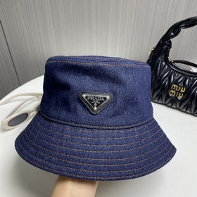 Prada высококачественная джинсовая кепка-рыбачка с треугольным ко
