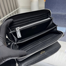 【Высококачественный оригинал】 Новый кошелек PRADA с одной молнией