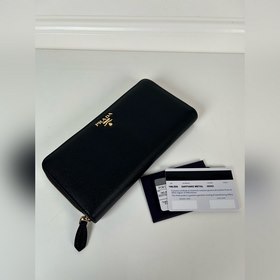 Кожаный кошелек с оленьим узором и одной молнией, модель 1ML506,