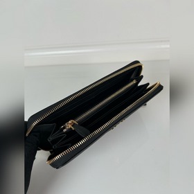 Кожаный кошелек с оленьим узором и одной молнией, модель 1ML506, 